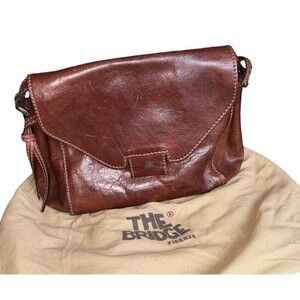 The Bridge Firenze Leather Shoulder Bag Brown Hobo Vintage Italy Italian
